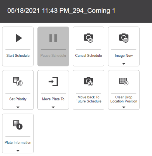 Schedule Related Command Panel