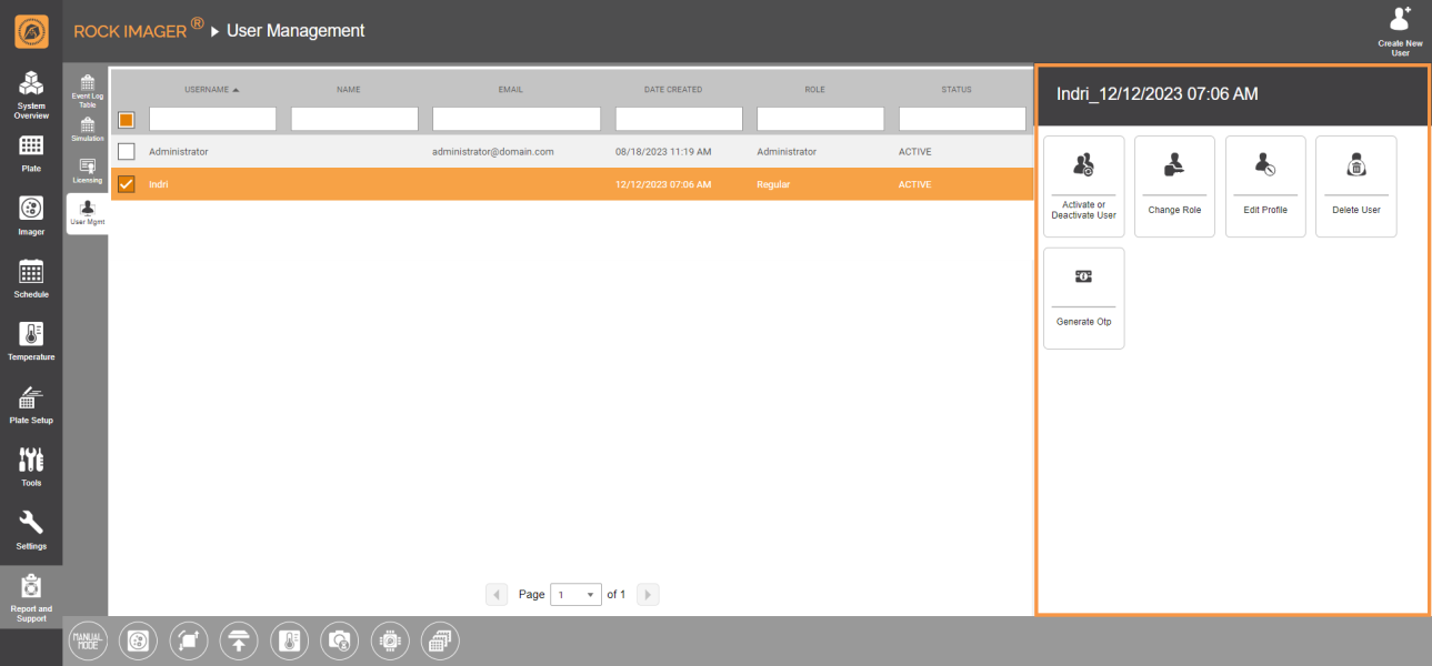 User-related Command Panel User-related Command Panel