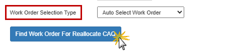 Auto Select Work Order Selection Type