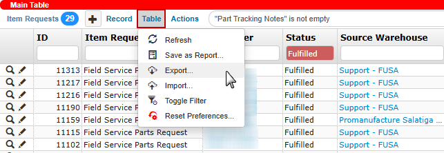 Exporting Records With Custom Filtering
