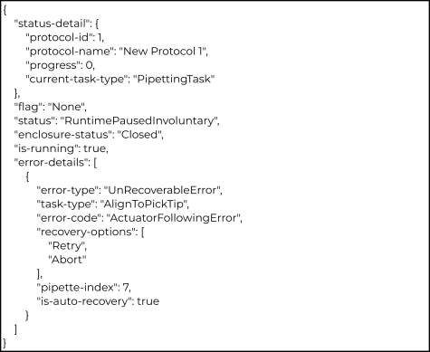 Example 2: Status Response Body