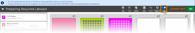 Auto-Recovery Button in the Preparing Required Labware Page