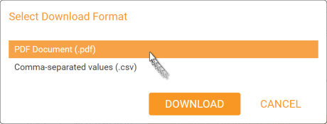Choose the File Format on the Select Download Format