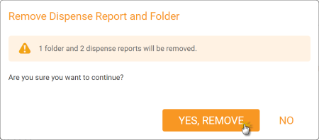 Remove Dispense Report Window