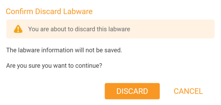 Discarding Labware Set Up Dialog Box