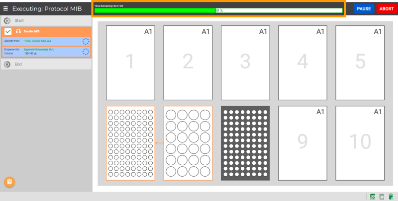 Time Remaining Bar on the Executing Page