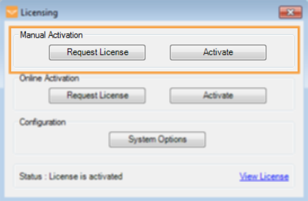 Manual License Activation
