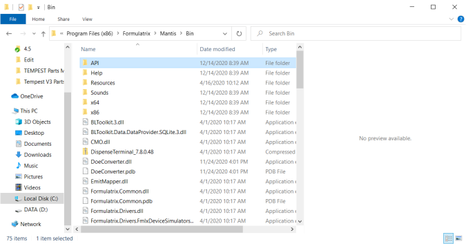 Using the API Commands in MANTIS