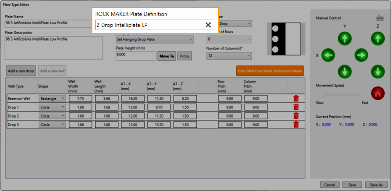 ROCK MAKER Plate Definition