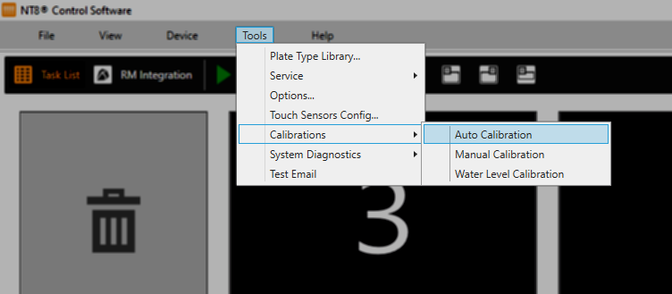 Opening the Auto Calibration Wizard