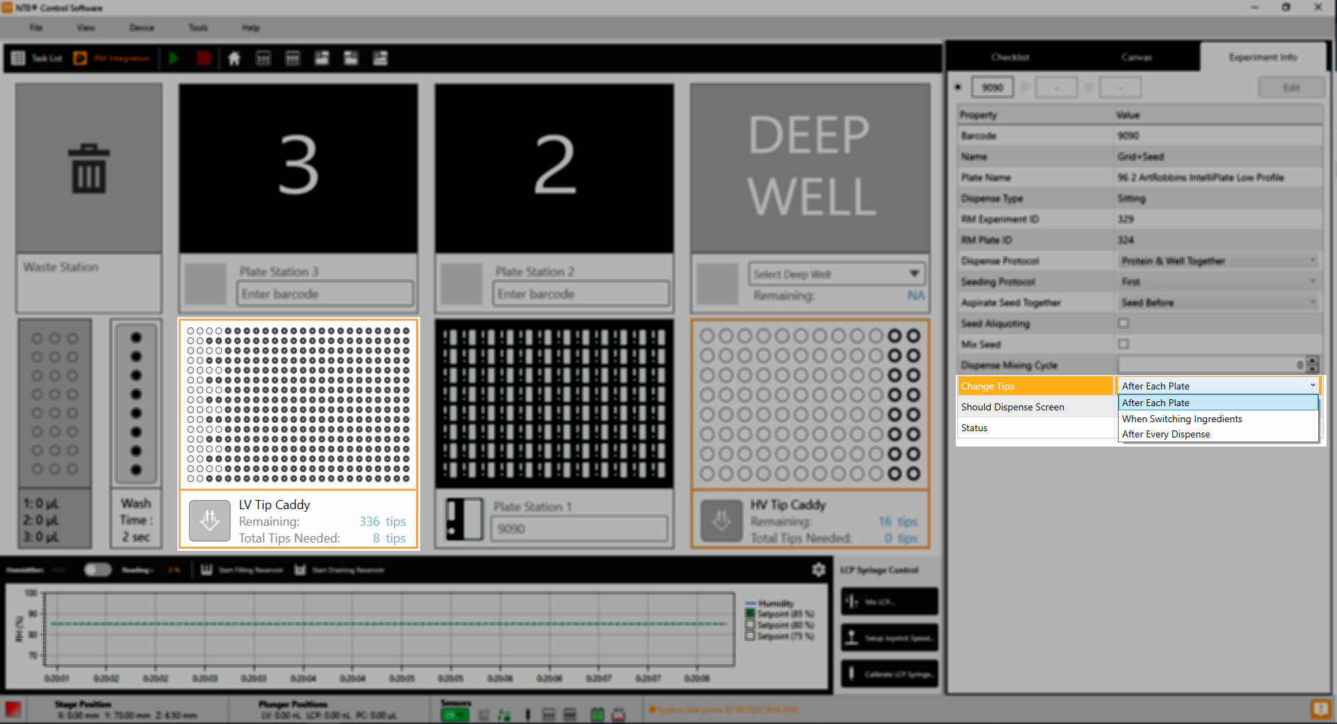 Three Different Settings to Inform the Total Tips Needed for Each Experiment on the ROCK MAKER Integration (RMI)