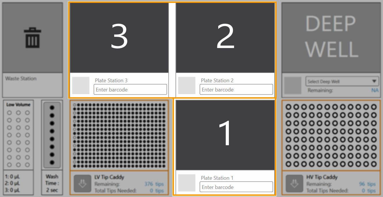The Plate Stations in the ROCK MAKER Integration View