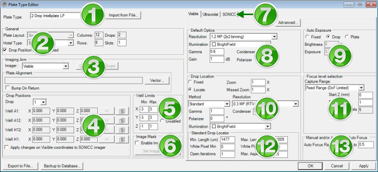 Using the Plate Type Editor