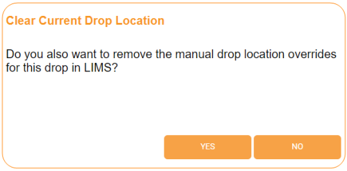 Clearing Drop Location Overrides Confirmation Message