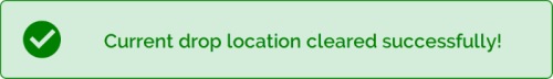 Clearing Current Drop Location Successful