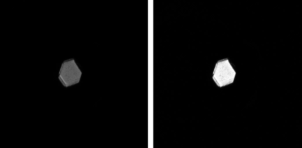 The Same Drop Image Before and After Leveling Has Been Applied