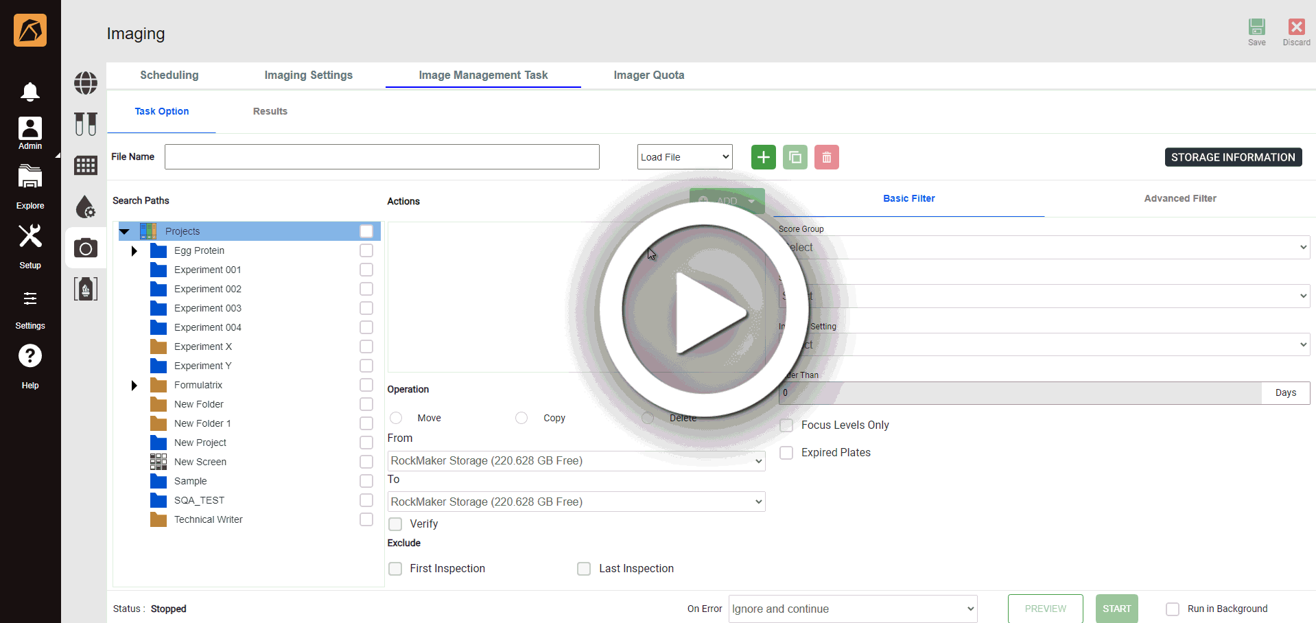 Defining Image Management Task Parameters — ROCK MAKER 4.7 documentation