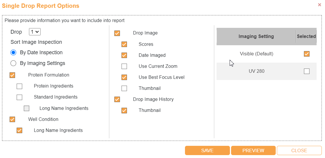 Single Drop Report — ROCK MAKER 4.7 documentation