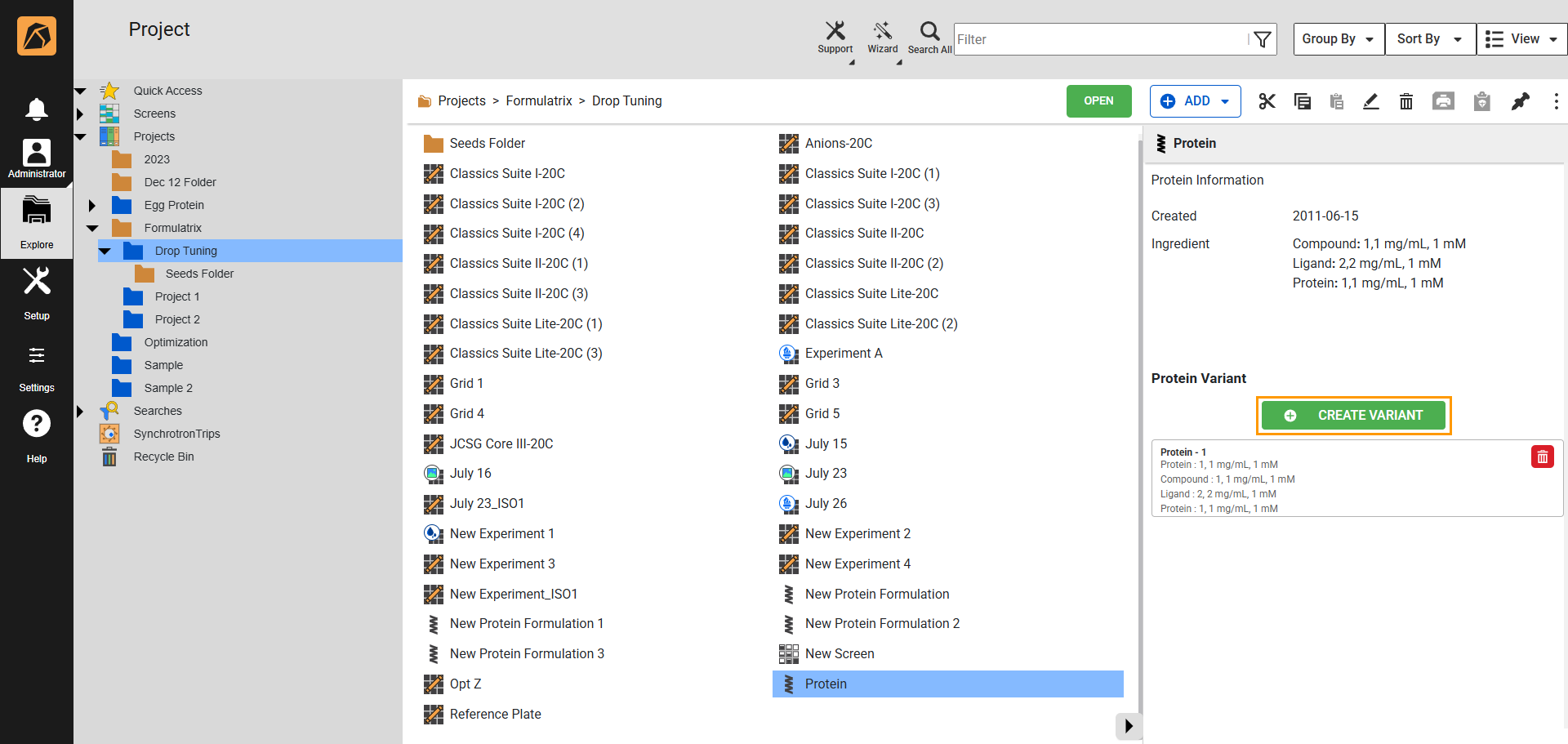 Create Variant Button