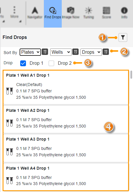 Find Drops Panel
