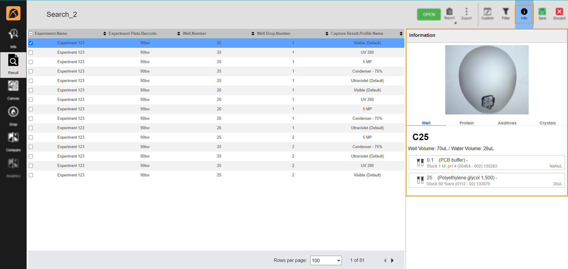 Result Menu — ROCK MAKER 4.9 documentation