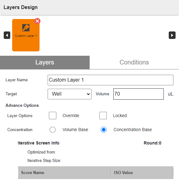 Layers Design Panel in Custom Layer