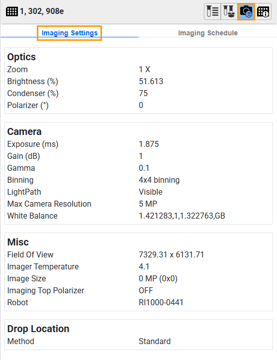 Imaging Settings Sub-tab
