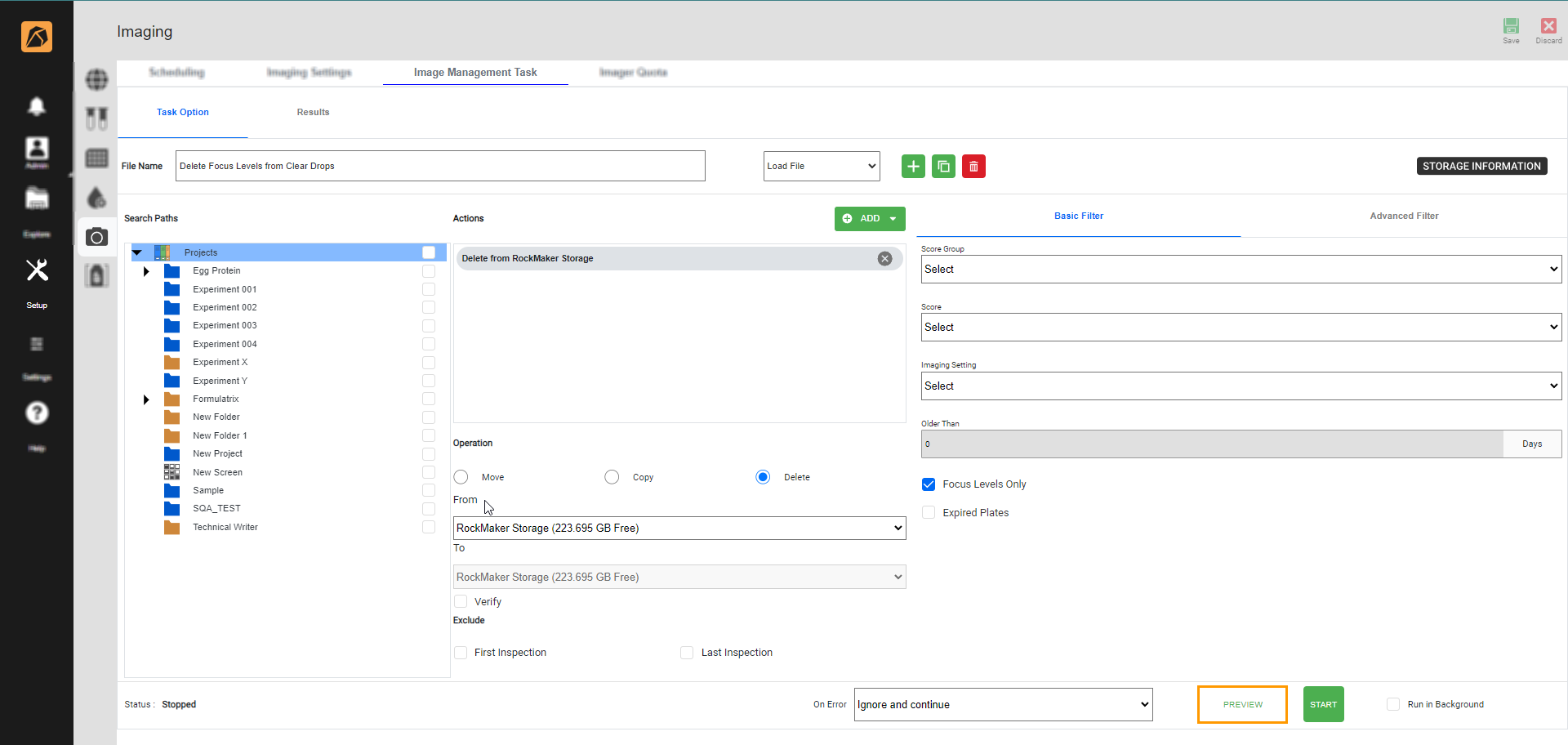 Edfinity Preview Button Performing an Image Management Task — ROCK MAKER 4.9 documentation