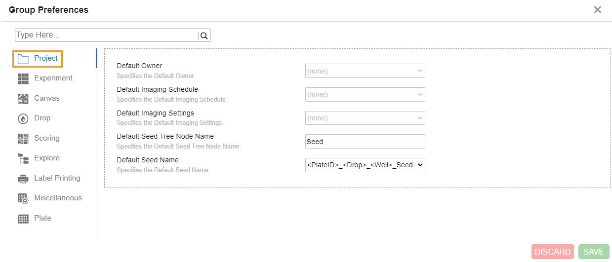 Group Preferences Submenu