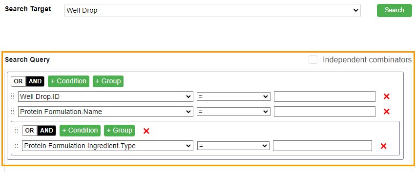 Search Query Section