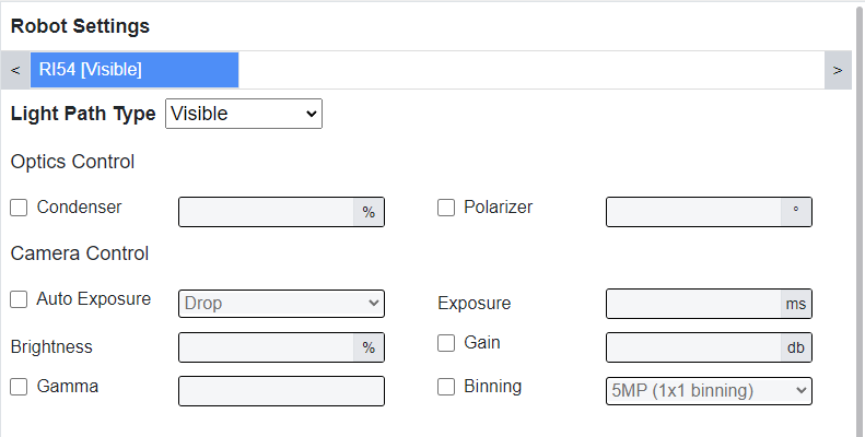 Robot Settings Section