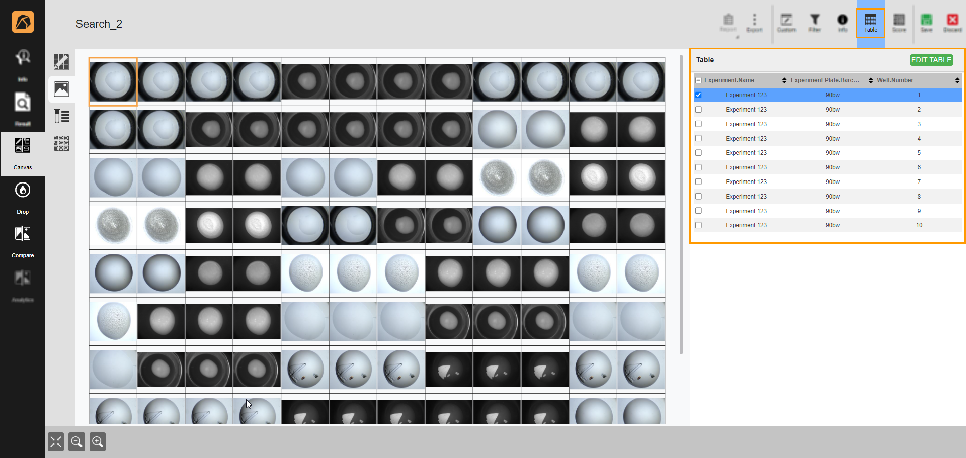 Using Table Panel — ROCK MAKER 4.9 documentation