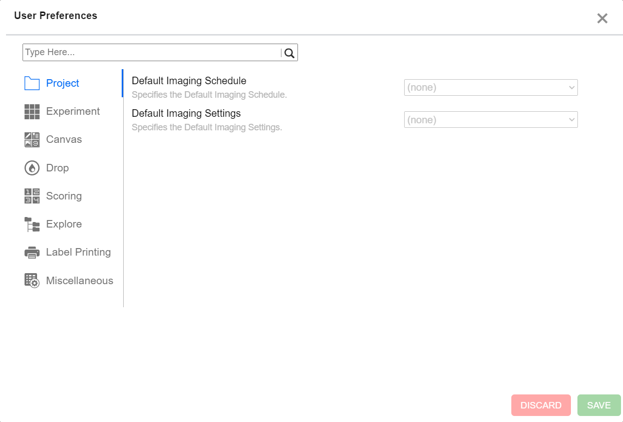 User Preferences Dialog Box