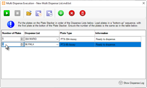 Executing Multi-Plate, Multi-Dispense List