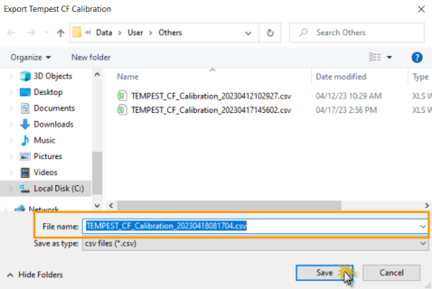 Exporting and Importing Continuous Flow Data