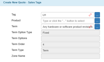 An Example of Sales Tag for LH Tag