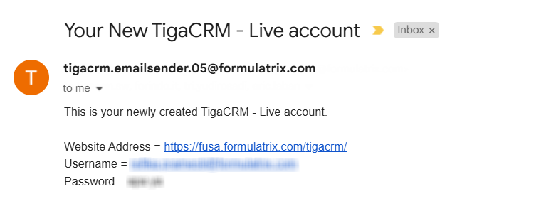 Notification Email of Newly Created User