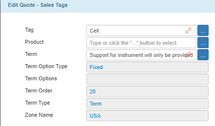 Sales Tag Links Tags With Predefined Term