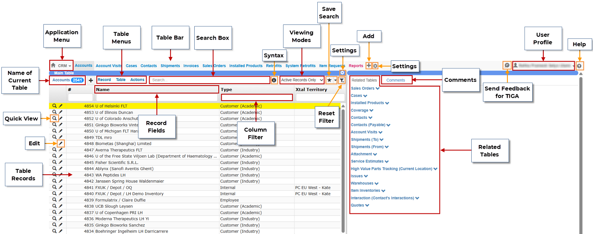 TIGA User Interface